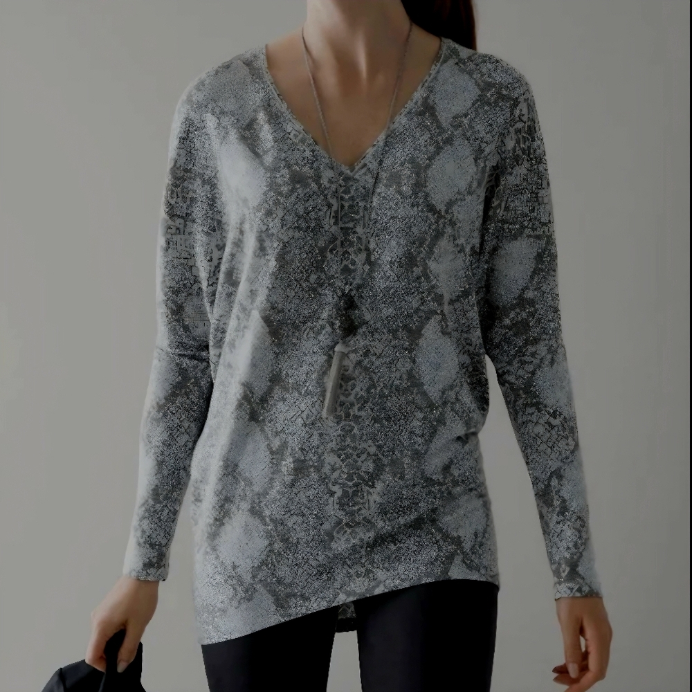 WHBM Sweater Knit Dolman Tunic Snake Print